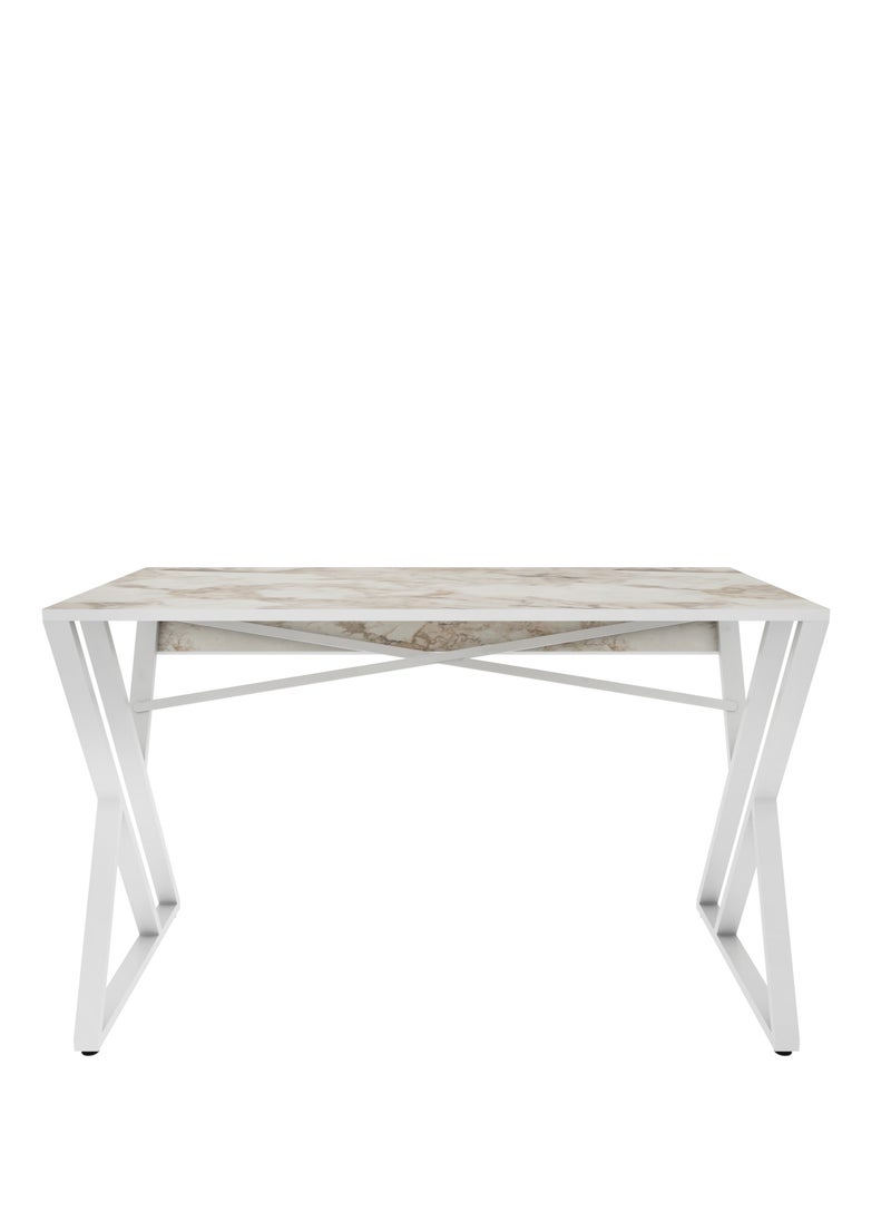 Decorotika Gyza Computer Desk with Crossbar Metal Frame 120 cm | Work Table  - Image 2