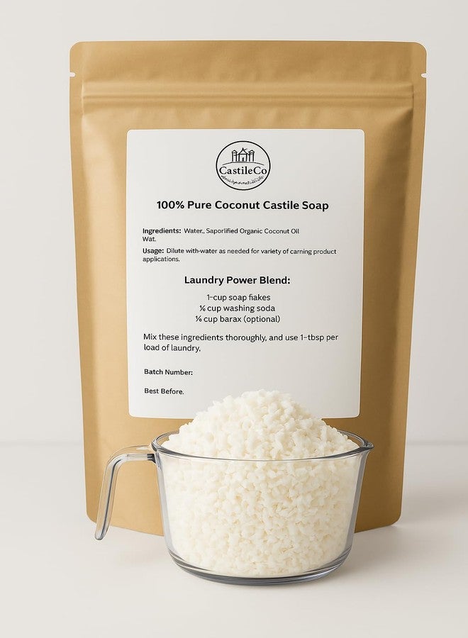 100% Coconut Oil Castile Detergent Soap Flakes - Biodegradable, Plant-Based - Image 1