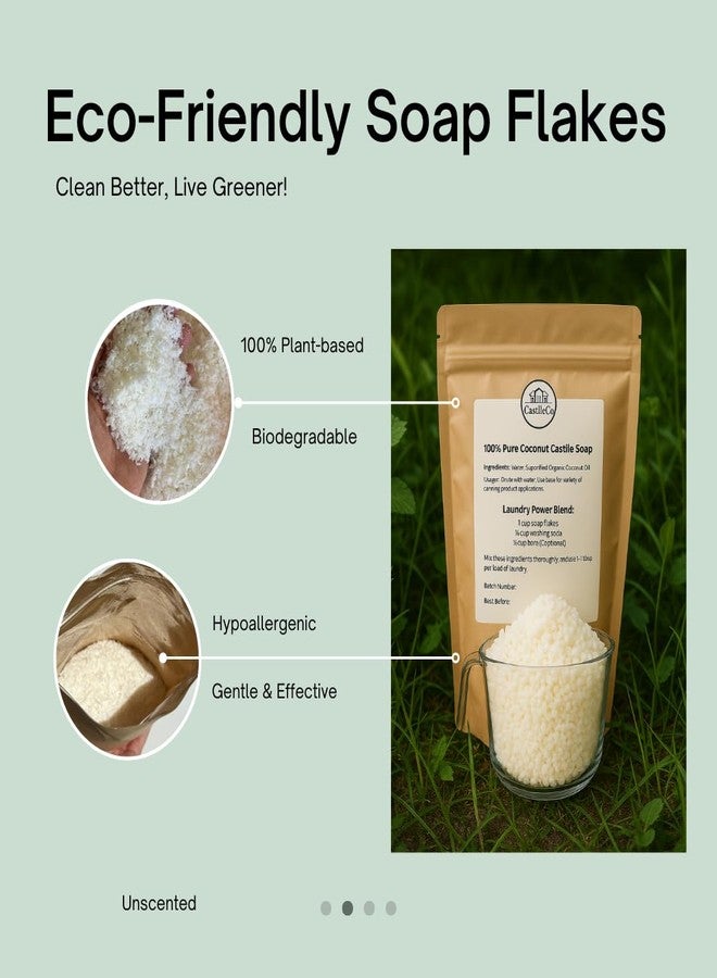 100% Coconut Oil Castile Detergent Soap Flakes - Biodegradable, Plant-Based - Image 4