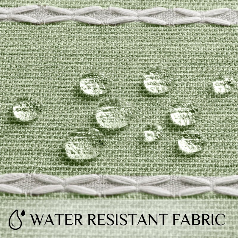 Softalker Linen Tablecloth Rectangle, Outdoor Waterproof Burlap Cotton Farmhouse Table Cloths with Tassel, Heavy Weight Wrinkle Free Table Cover for Dining, Party, Rustic - 55 x 84 Inch, Sage Lines - Image 3