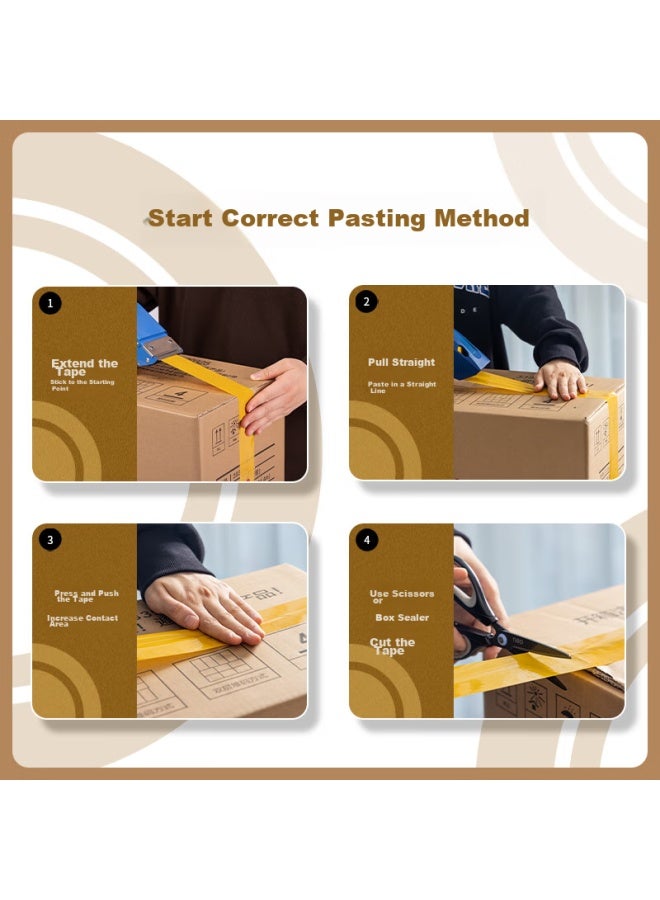 Deli High-quality Beige Packing Tape, Wide Adhesive Tape, 48mm*60y*50μm (54.8m/roll), 6 Rolls, Office Supplies, 30238 - Image 4