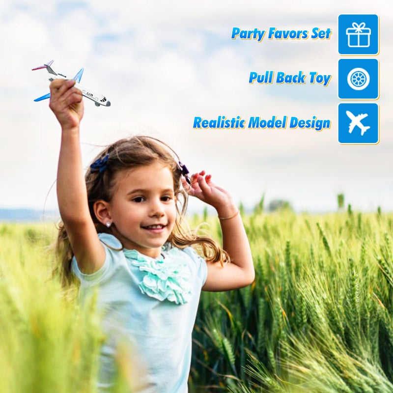 AtomDream Tech Airplane Toys, Metal and Plastic Plane Pull Back Airplane Toys for 3 4 5 6 Years Old Boys Girls, Die Cast Aircraft Plane Models, Kids' Play Vehicles Aeroplane Airplanes for Birthday Gifts (2 pack) - Image 5