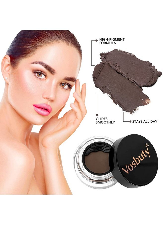 VOSBUTY - Eyebrow Stamp Stencil Kit Eyebrow Stamp For Perfect Brows Brow Stamp Kit With 12 Classic Eyebrow Stencils Eye Brow Stamping Kit Longlasting Waterproof Smudgeproof Eyebrow Color Stamp Kit (Ebony) - Image 1