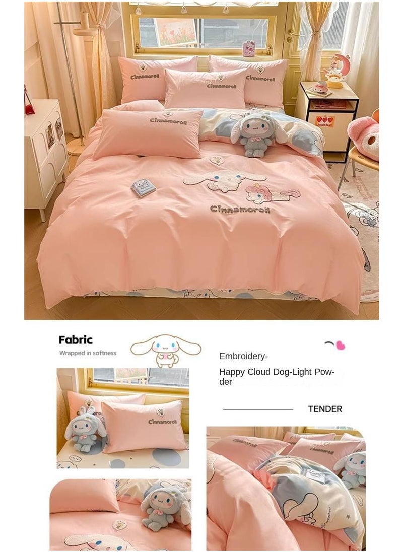 Bluejw Cinnamoroll Anime Bedding Set 4 Piece 3D Cartoon Cute Printed Soft Microfiber Comforter Set with Zipper Closer Gifts for Kids Teenagers Adult  - Image 2
