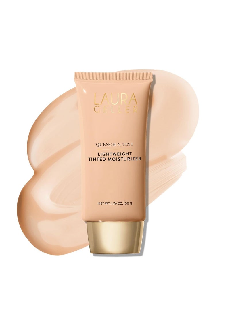 LAURA GELLER NEW YORK LAURA GELLER NEW YORK Quench-n-Tint Lightweight Tinted Moisturizer, Porcelain/Fair - Sheer to Light Buildable Coverage - Natural Glow Finish - Lightweight Formula with Hyaluronic Acid 