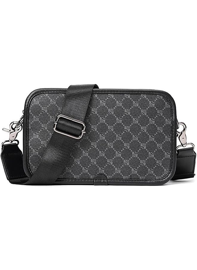 Crossbody Bag, Men's Bag Adjustable Shoulder Strap Crossbody Bag, Men's Shoulder Bag, Simple and Versatile Outdoor Small Square Bag, Horizontal Small Shoulder Bag, Plaid Men's Bag Shoulder Bag - Image 1