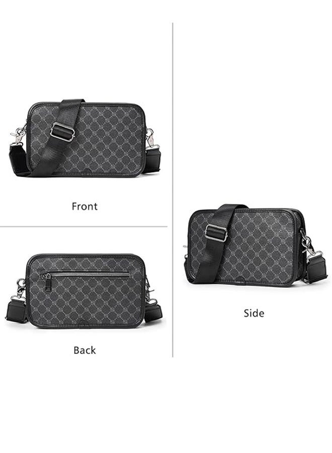 Crossbody Bag, Men's Bag Adjustable Shoulder Strap Crossbody Bag, Men's Shoulder Bag, Simple and Versatile Outdoor Small Square Bag, Horizontal Small Shoulder Bag, Plaid Men's Bag Shoulder Bag - Image 2