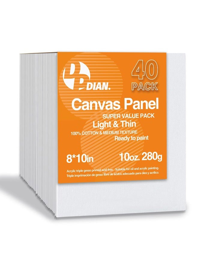 DPDIAN Canvas Boards for Painting 40 Pack, 8x10 Inches, Painting Canvas Panels - Image 1