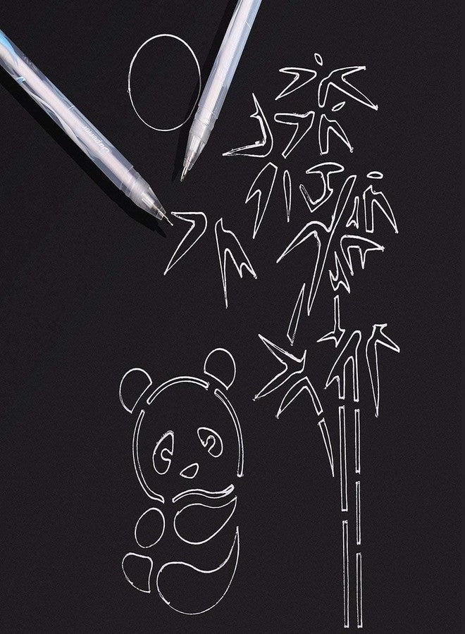 kreni White Highlight Gel Pen for Hand Paint Design Mandala Art, Black Paper & Doodling Illustration Deisgn Fine Point 0.8mm Opaque White Archival Ink Pens (Pack Of 3) - Image 3