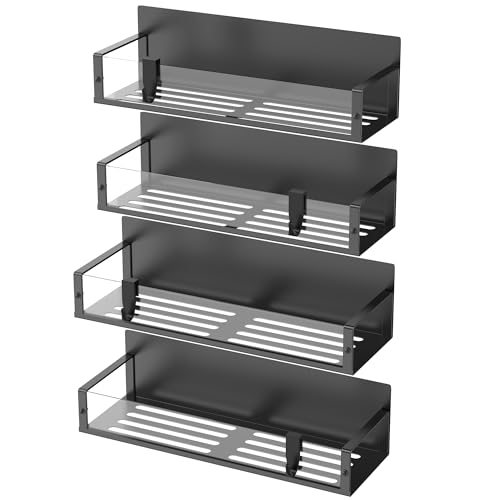 HuggieGems 4 Pack Magnetic Spice Storage Rack Organizer for Refrigerator and Oven, Clear Fridge Organizers and Storage - Image 5