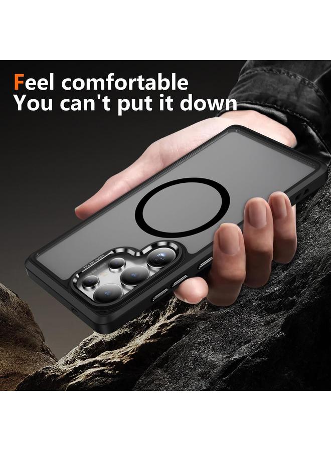 S-TOP Case For Samsung Galaxy S25 Ultra 5G Hardware Lens Protection MagSafe Magnetic PC Hybrid TPU Phone Case - Image 3