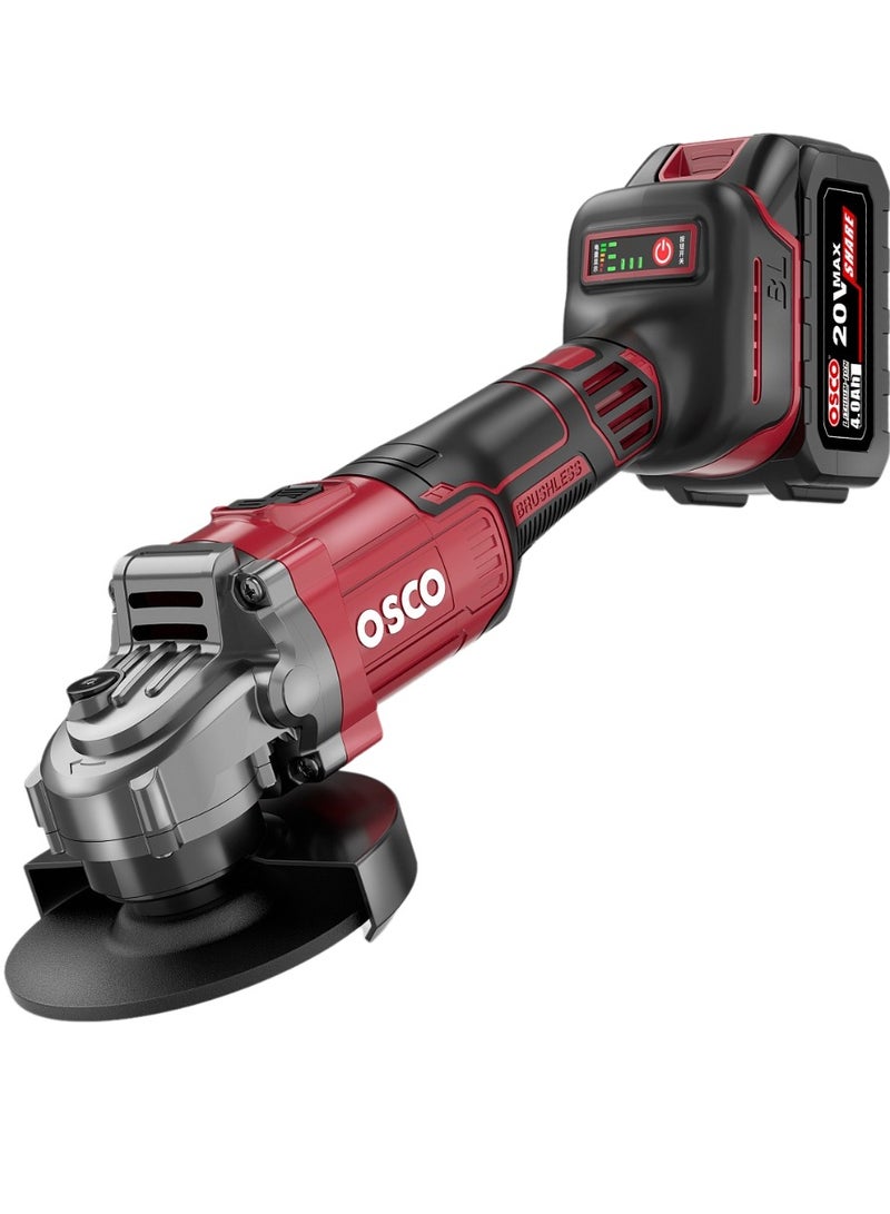 OSCO-TOOLS Osco Brushless Cordless Angle Grinder 4.5-inch, 20V is a powerful and portable tool designed for cutting, grinding, and sanding a variety of materials such as metal, stone, and plastic. With its brushless motor and versatile features, this angle grinder is an excellent choice for professionals and DIY enthusiasts who need a reliable and efficient tool. - Image 2