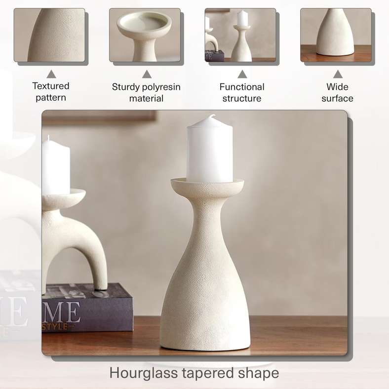 Pan Home Beige Polyresin Candle Holder for Home - Image 5