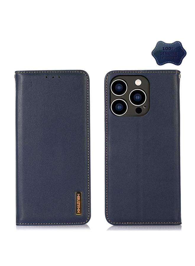 S-TOP Case For iPhone 15 Pro Max KHAZNEH Nappa Top Layer Cowhide Leather Phone Case - Image 1