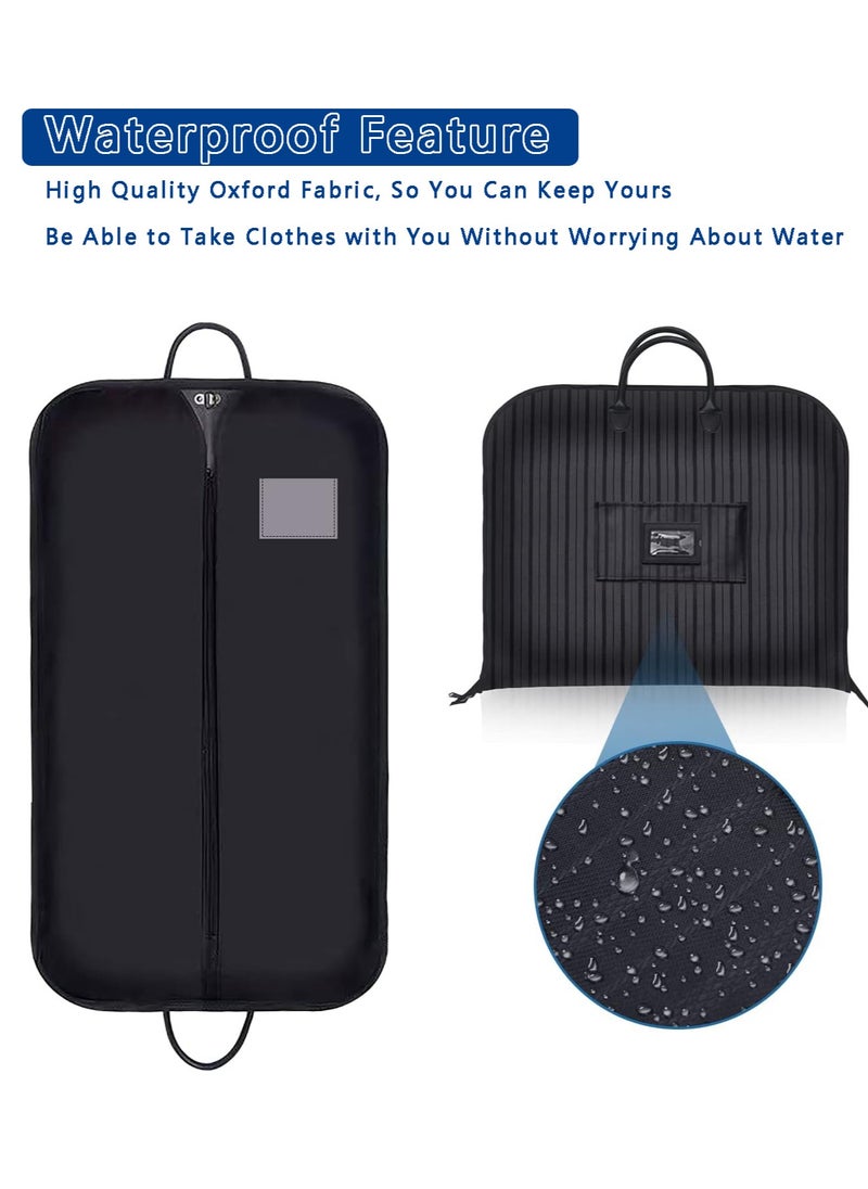 SYOSI - Suit Garment Bag 100x60 cm Clothes Carrier Folding Hanging Cover Bags for Travel and Storage Suit Jacket Dress Coat Men WomenOxford Fabric Black - Image 1