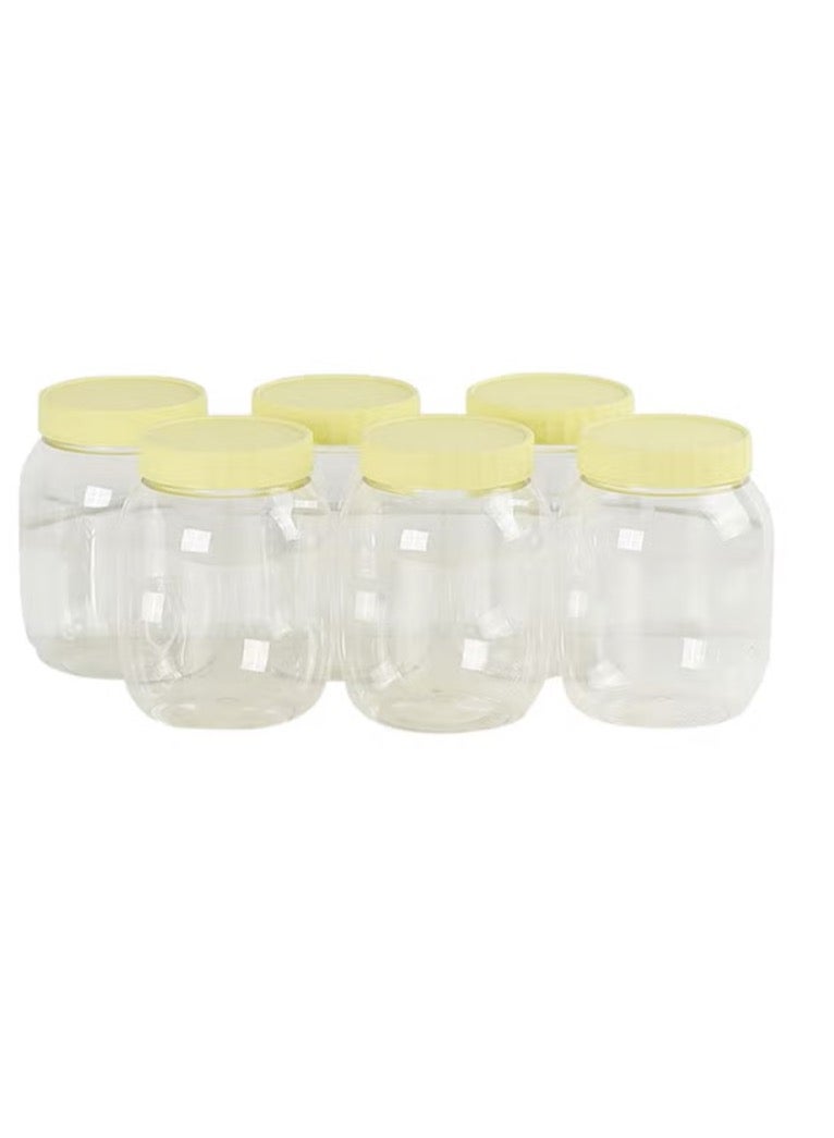 Sunpet 6-Piece Plastic Spice Storage Jar Beige/Clear 750ml - Image 2