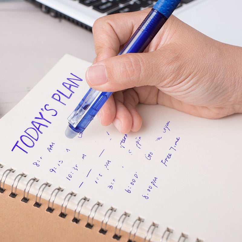 Lineon Erasable Gel Pens, 15 Pack Blue Retractable Erasable Pens Clicker, Fine Point, Make Mistakes Disappear, Blue Ink for Writing Planner and Crossword Puzzles - Image 4