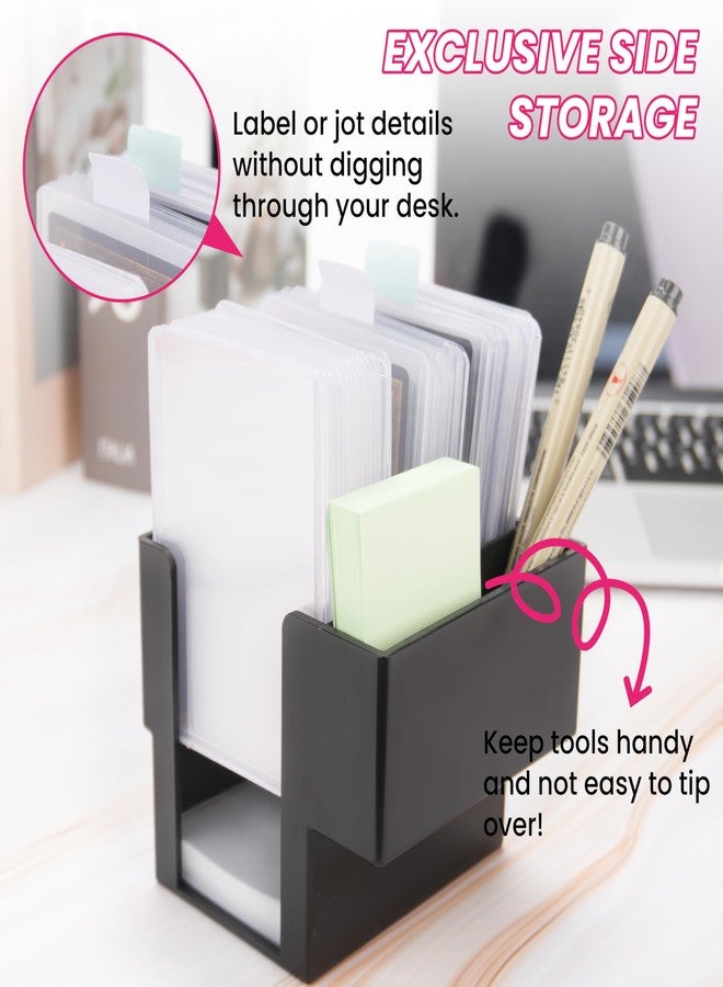 LUVCOSY 2Pcs Black TCG Toploader & Penny Sleeve Station, Dual Dispenser Each Holds 400 Penny Sleeves & 100 Top Loaders for Card Storage, Trading Card Holder with Exclusive Storage, All-in-One Storage. - Image 4