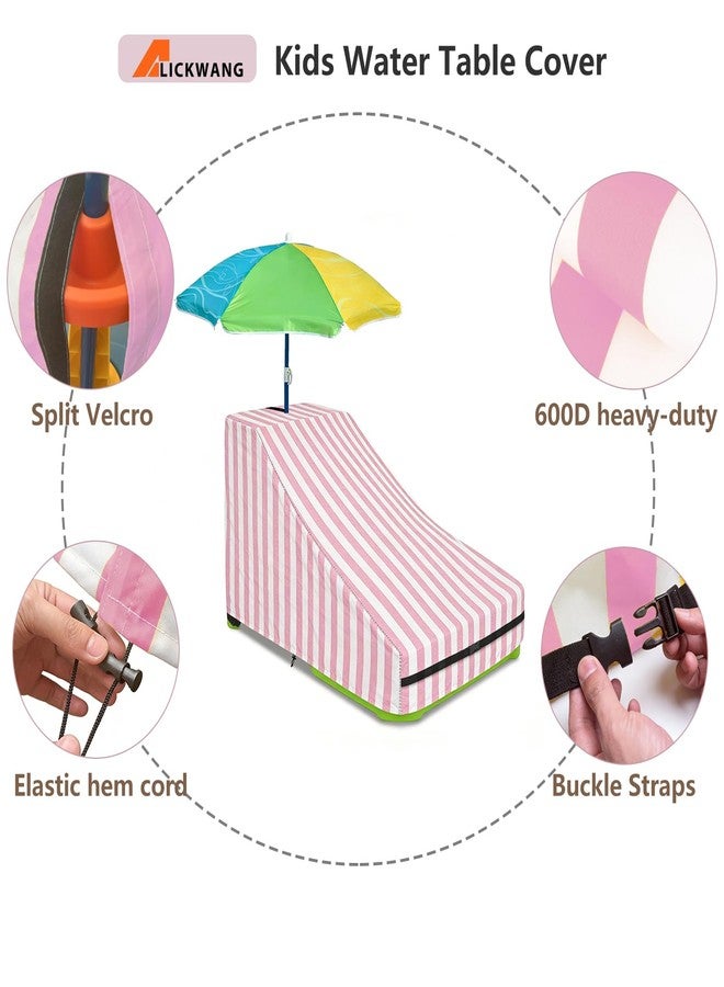 Alickwang Kids Water Table Cover,Outdoor Heavy Duty 600D Waterproof Toddler Water Play Table Cover,Compatible with Waterpark Wonders Two-Tier Water Table Pink - Image 3