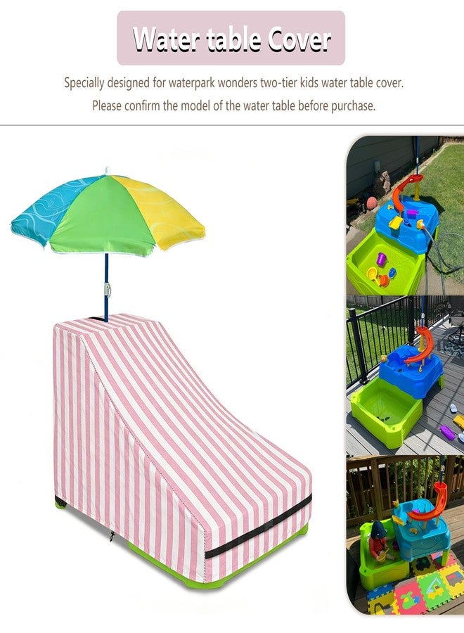 Alickwang Kids Water Table Cover,Outdoor Heavy Duty 600D Waterproof Toddler Water Play Table Cover,Compatible with Waterpark Wonders Two-Tier Water Table Pink - Image 2