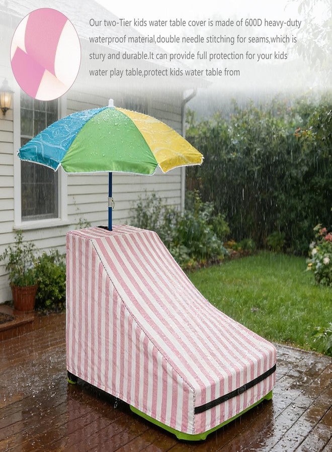 Alickwang Kids Water Table Cover,Outdoor Heavy Duty 600D Waterproof Toddler Water Play Table Cover,Compatible with Waterpark Wonders Two-Tier Water Table Pink - Image 5