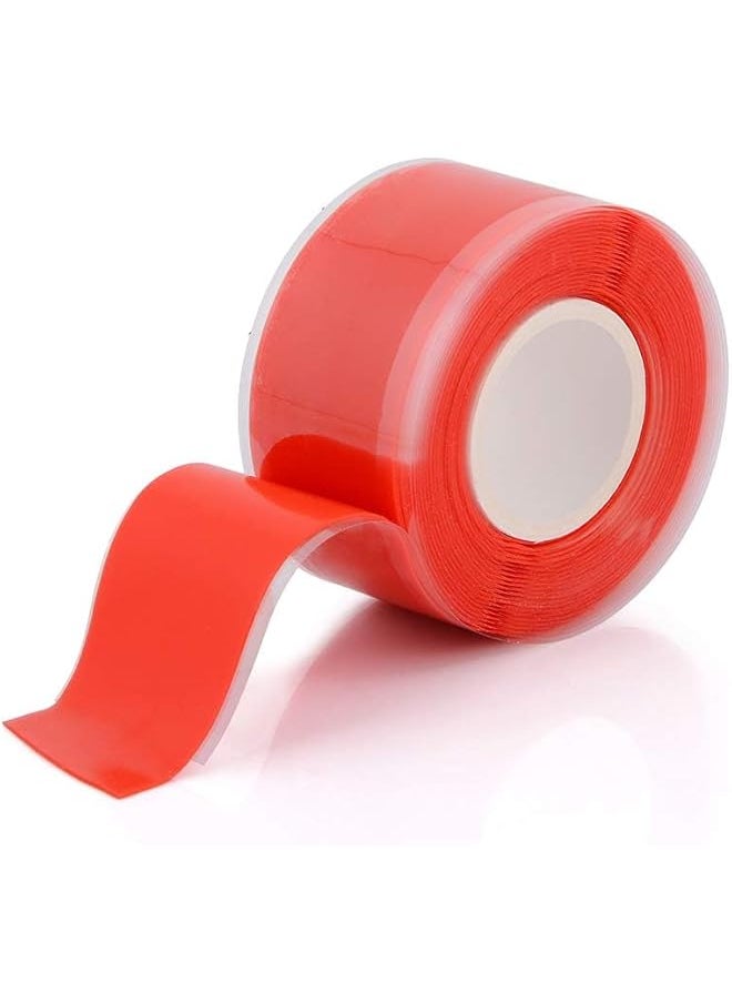 PROMASS promass COOLive Self-Fusing Silicone Tape Fusional Repair Tape Self-Adhesive for Leak Seal Repair Electrical Insulation Tape Waterproof Airtight Tape Multi-Purpose Soft Rubber Strip 3mx25mmx0.5mm Red  - Image 1