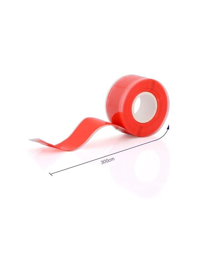 PROMASS promass COOLive Self-Fusing Silicone Tape Fusional Repair Tape Self-Adhesive for Leak Seal Repair Electrical Insulation Tape Waterproof Airtight Tape Multi-Purpose Soft Rubber Strip 3mx25mmx0.5mm Red  - Image 5