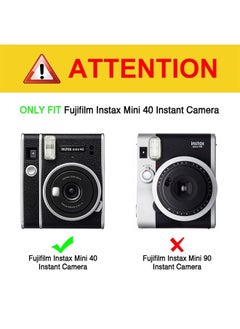 Fintie Protective Case for Fujifilm Instax Mini 40 Instant Camera - Premium Vegan Leather Bag Cover with Removable Adjustable Strap, Vintage Brown  - Image 1