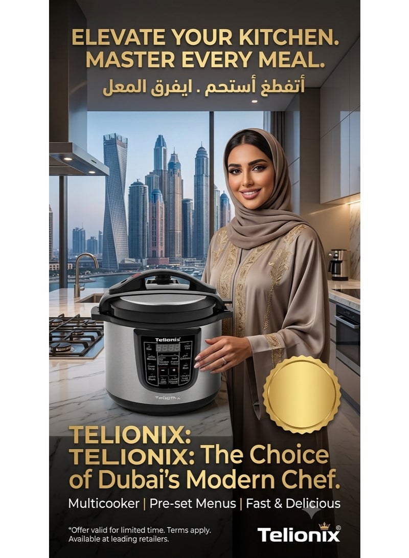TELIONIX TPC3610D Digital Electric Pressure Cooker, 1200W, 6L - Image 4