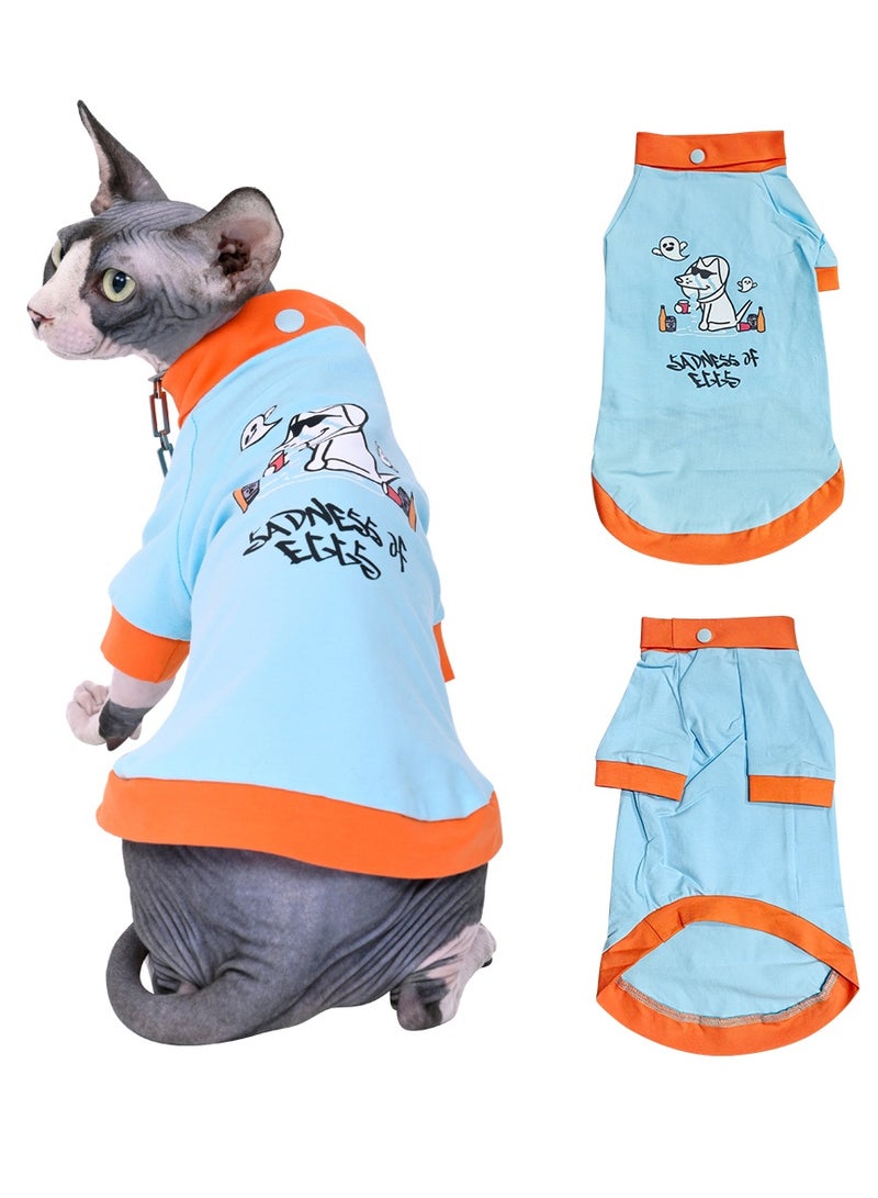 Cotton Cat Clothes, Sphinx German Hairless Cat T-shirt, Funny Dog Clothes Shirt Puppy Cute Dog Pet Apparel Sportswear for Small Dogs - Image 1