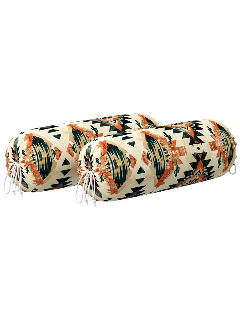 EVER HOME Diwan Set Covers Pure Cotton Digital Printed Standard 8 Pieces Diwan Set Covers (1 Single Bedsheet, 2 Bolster Covers, 5 Cushion Covers) (Black&Beige) - Image 3