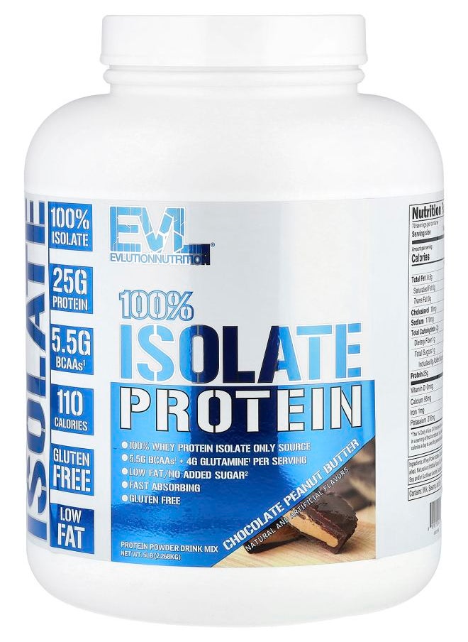 EVLUTION NUTRITION 100% Isolate Protein Chocolate Peanut Butter 5 lb (2.268 kg) 