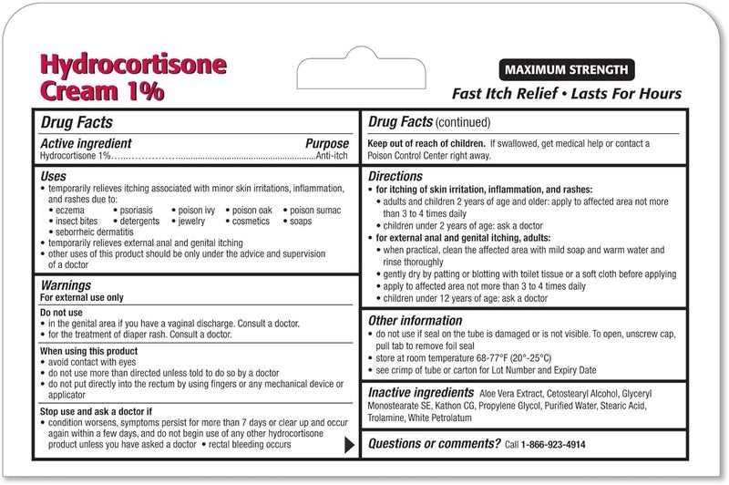 Taro AntiItch 1 Hydrocortisone Cream  FastActing Topical Cream for Itchy Skin Eczema Relief Hive Control Soothing Aloe DyeFree Skin Irritation Treatment - Image 2