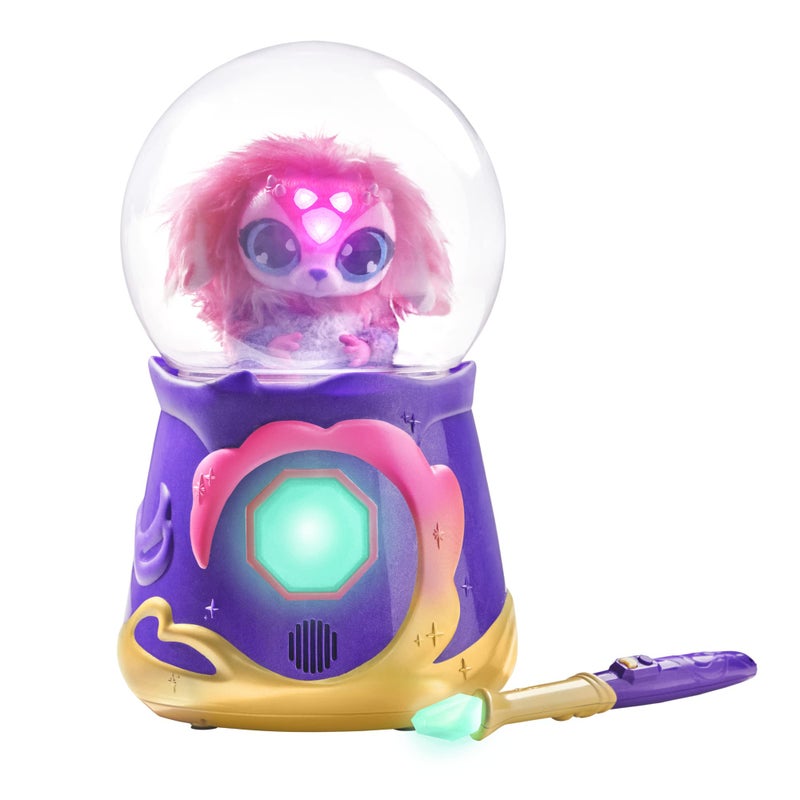 Magic Mixies Magical Misting Crystal Ball with Interactive 8 inch Pink Plush Toy and 80+ Sounds and Reactions - Image 2