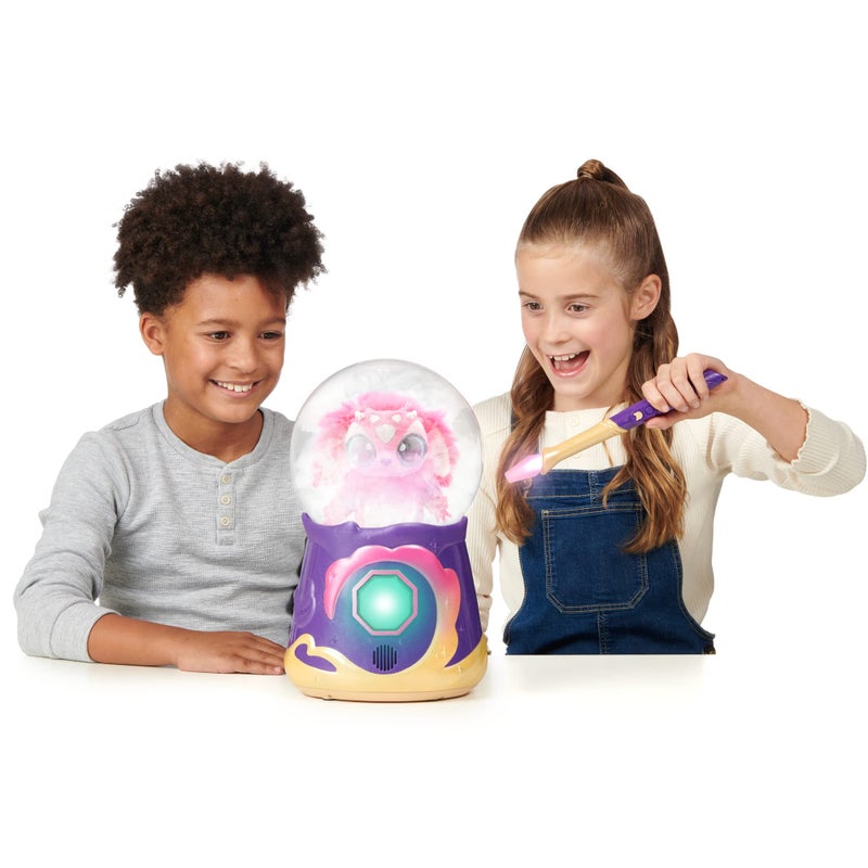 Magic Mixies Magical Misting Crystal Ball with Interactive 8 inch Pink Plush Toy and 80+ Sounds and Reactions - Image 4