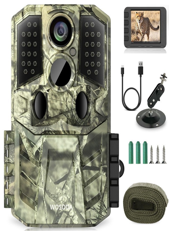 WOSODA 36MP 1920P Trail Camera, Game Camera with Night Vision Motion Activated 0.2s Trigger Time 120° Wide Sensor Hunting Deer Cam Waterproof with 2'' LCD for Outdoor Wildlife Monitoring - Image 1