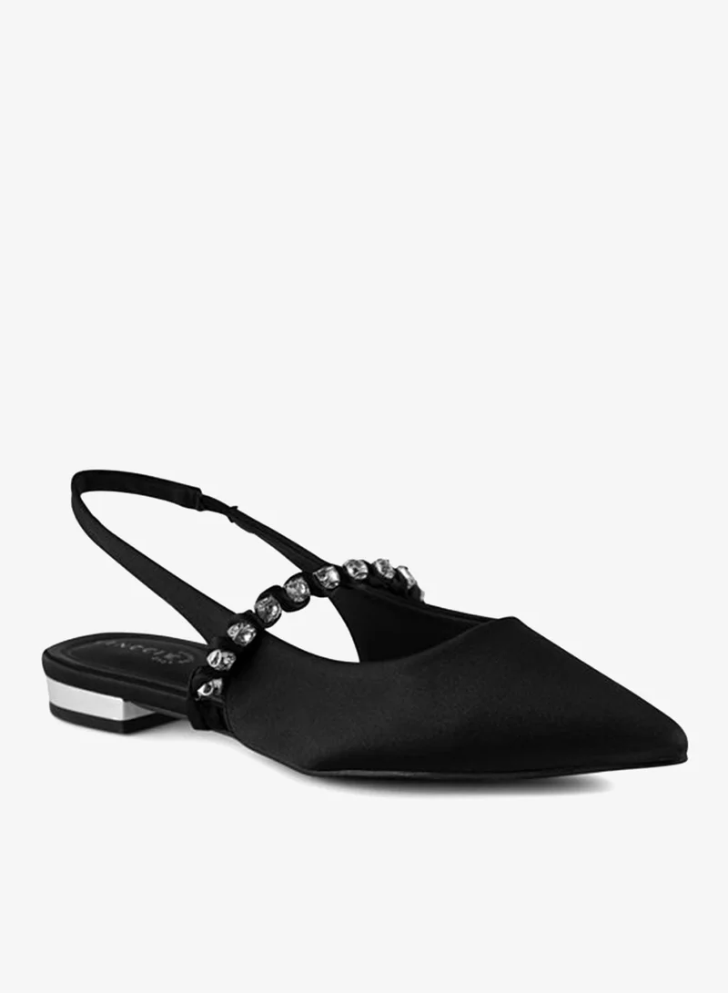 فينتشي النساء مدبب اصبع القدم منخفض الكعب الكاحل حزام الصنادل