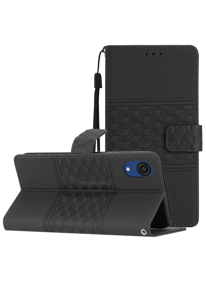 اس-توب جراب لهاتف Samsung Galaxy A03 Core مصنوع من الجلد المنقوش بالألماس مع حبل تعليق - Image 1