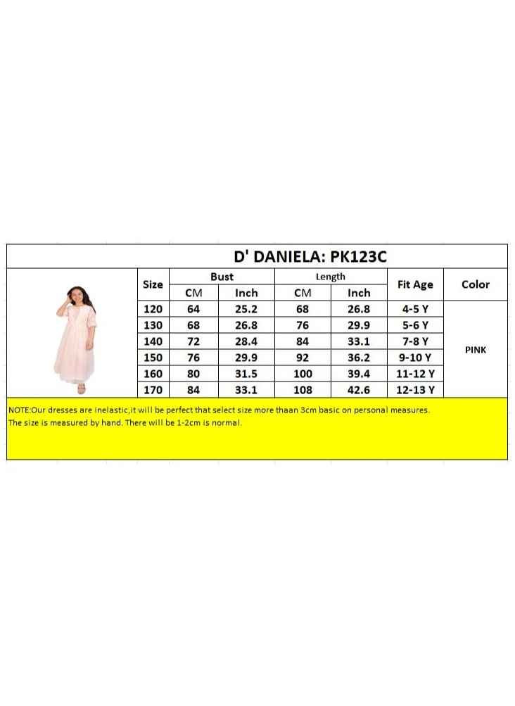 D'Daniela Julietta Pink Party Dress with Sleeves