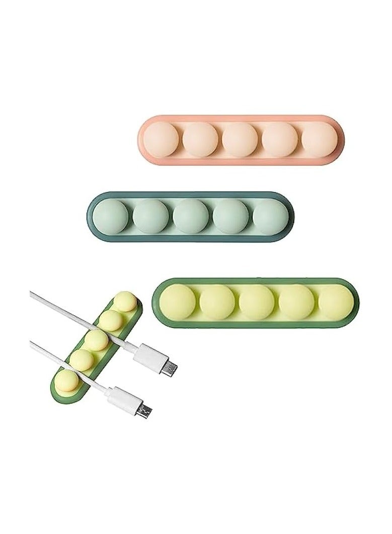 erorex 3 Pack Silicone Cable Holder Clips, Cord Management Organizers, Versatile Cable Organizer for Desk, Nightstand, Office, and Home Use - Image 1