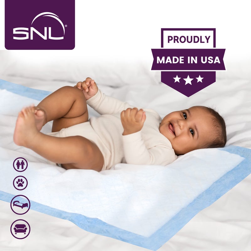 SNL Large 22 x 36 Inches Premium Disposable Underpads by SNL - Chux - 25 Pack - Excellent Absorbency, Fluff Heavy Weight Cotton Top - Pet, Baby, Bedding and More - Made in USA - Image 5