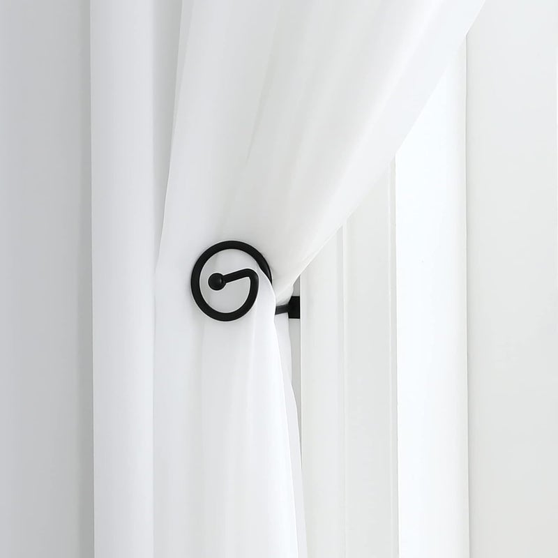 Elifel CHIMEI Curtain Hold Back Black for Wall, Curtain Tiebacks Pull Back for Curtains, Curtain Tieback Hook Drapery Tiebacks, Tie Back Wall Holder for Curtains Decorative Draperies Metal Set of 4… - Image 5