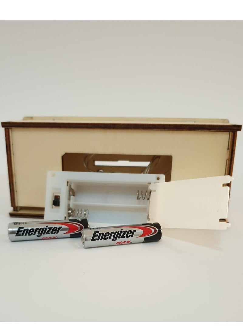 Grneric Wood Moon Fanoos Table Lamp Décor – 19×14 cm | Ramadan & Eid Home Accent - Image 5