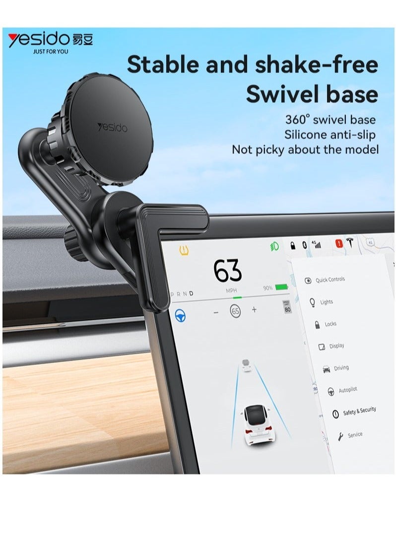 Yesido C212 Built-in Base Locking Knob Floating Screen Snap-on Magnet Car Phone Holder, Adjustable 360° Rotation, Strong Magnetic Grip, Compatible with All Smartphones, Easy Installation, Stable Mounting - Image 3
