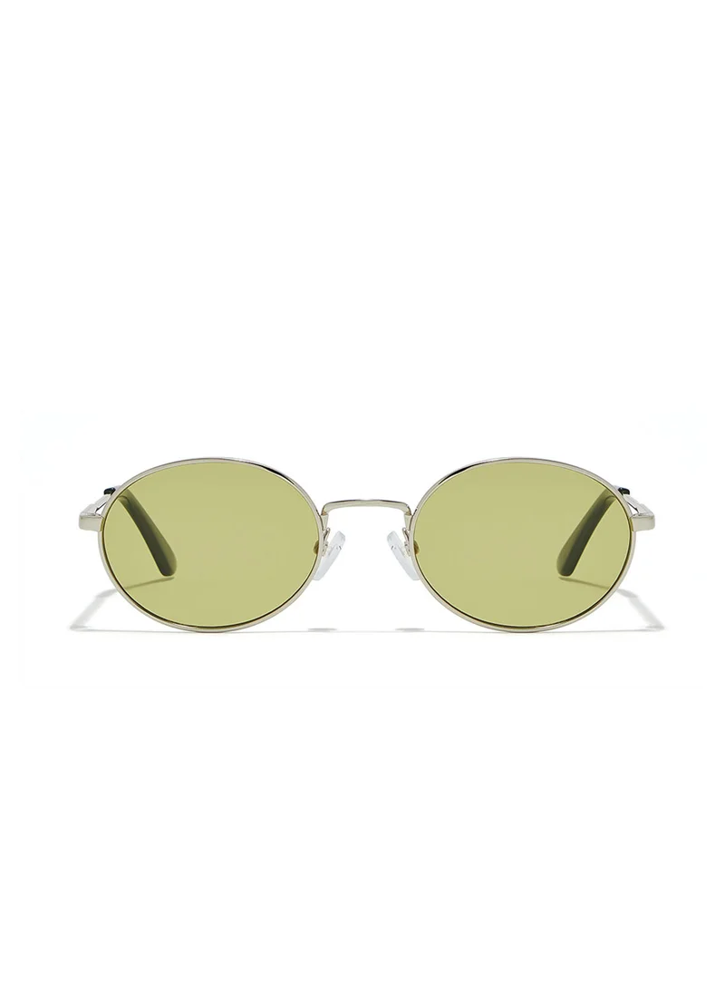 Blackout Base,Unisex Sunglasses, Oval Sunglasses, UV Protection: UV400 (Silver,Green)