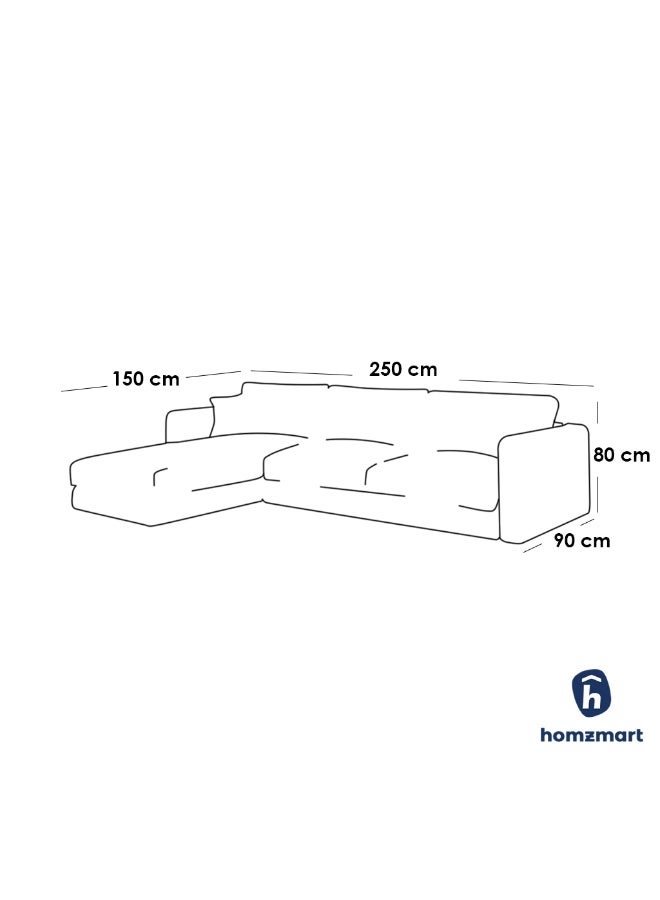 Homzmart Swedish Wood and Linen L-Shape Sofa - Grey - Image 2