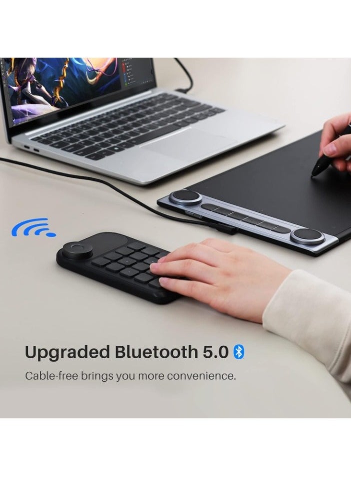 Generic Mini Bluetooth Programmable Keypad, Anti-ghosting Keydial With Dial 18 Customized Keys, Lightweight Wireless Shortcut Keyboard For Drawing Tablet, PC, Laptop, (1pc)  - Image 3