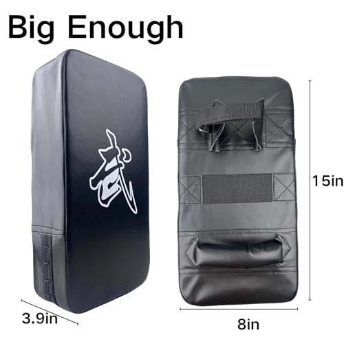 TLBTEK Taekwondo Kick Pad and 2 Curved Punching Mitts SetPU Muay Thai Pads MMA Karate Kid Toddler Boxing Set Kickboxing Training Pads Martial Arts Punching Pads Strike Kicking Shield3 PCSBlack - Image 3