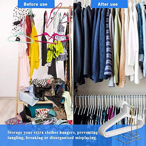 INDIAN DECOR 38800 Clothes Hanger Organizer Rack Sturdy Stainless Steel Clothes Caddy Storage Holder Stacker for Closet & Room Tidier Laundry Rooms Drying Rack (Chrome) - Image 5