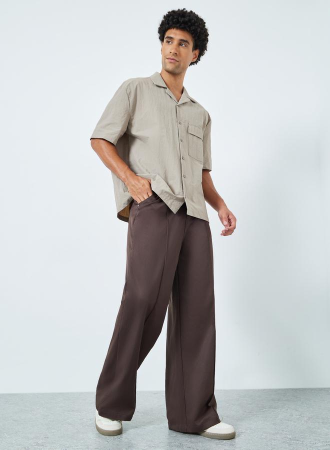 ستايلي بنطال واسع بجيوب وتصميم ألواح - Image 3